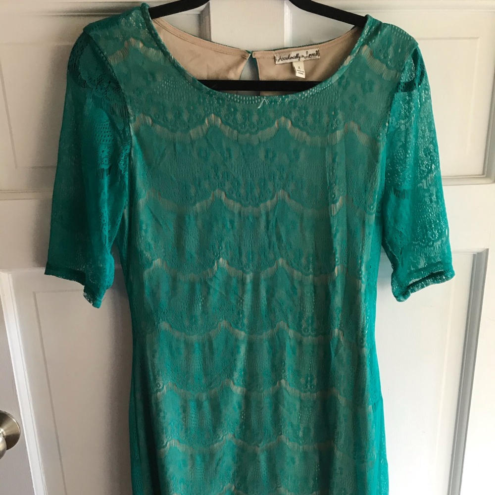 Tourqouise Lace Dress- Belk- M/L